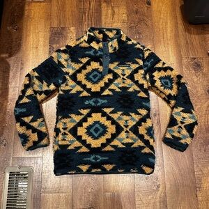Men's Aztec Pattern Sweater - Black and Gold
